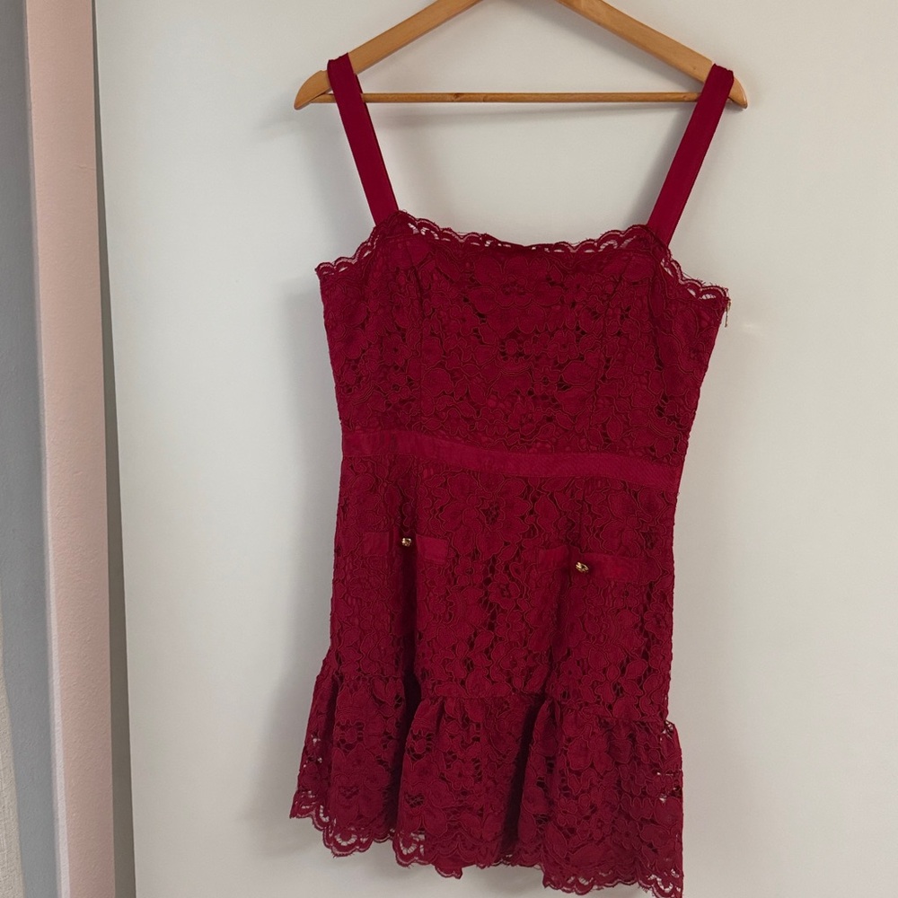 Saylor Verena Red Lace Dress - Picture 6 of 8